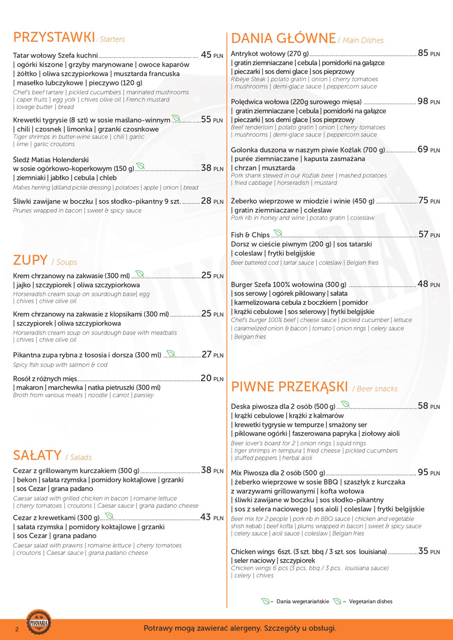 Pivovaria Radom - przystawki